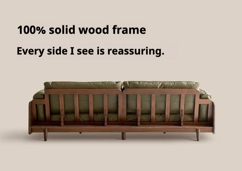 Black Walnut Solid Wood,Solid Sandalwood Genuine leather, fabric Sofa