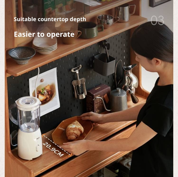 Cherry Solid Wood Ultra-thin Sideboard.