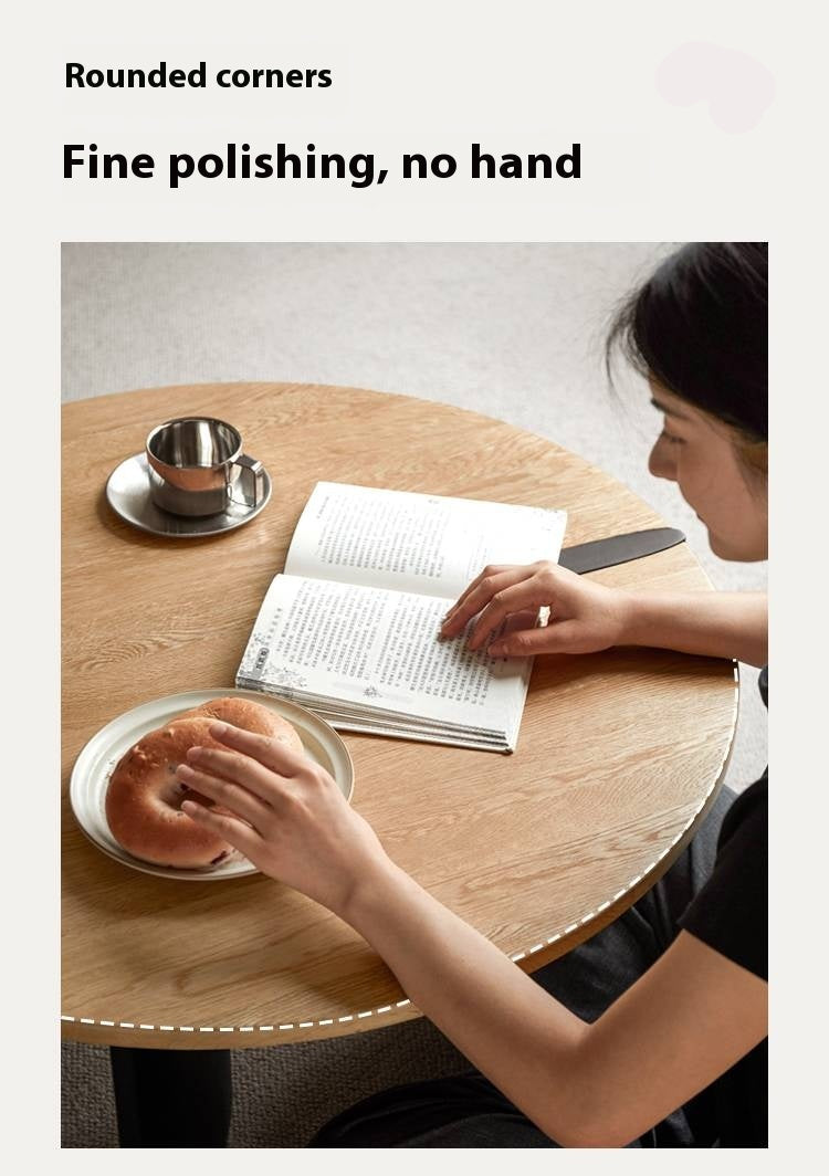 Oak Solid Wood Wabi-Sabi Style Creative Round Coffee Table