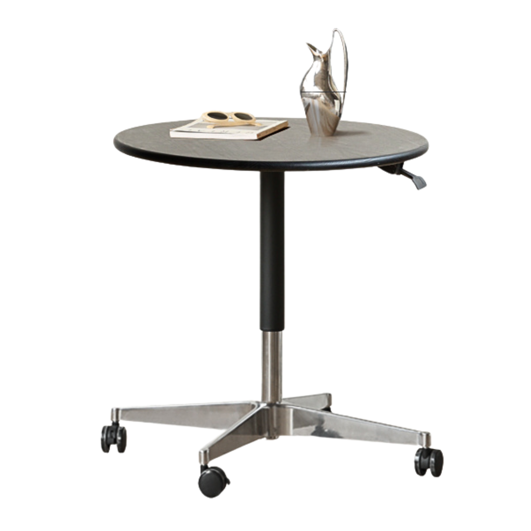 Black Walnut, Oak, Cherry Solid Wood Lifting Movable Side Table