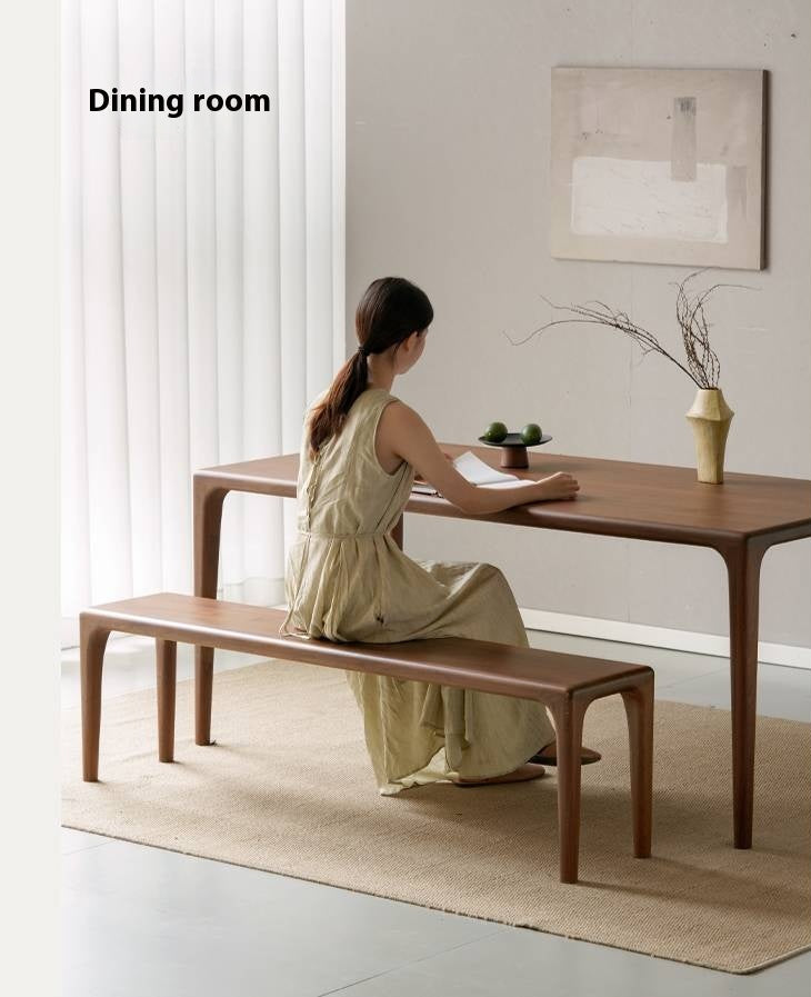 Black Walnut Solid Wood Light Luxury Style Bench