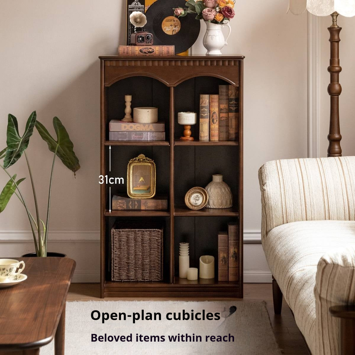 Poplar Solid Wood French Retro Side Cabinet.