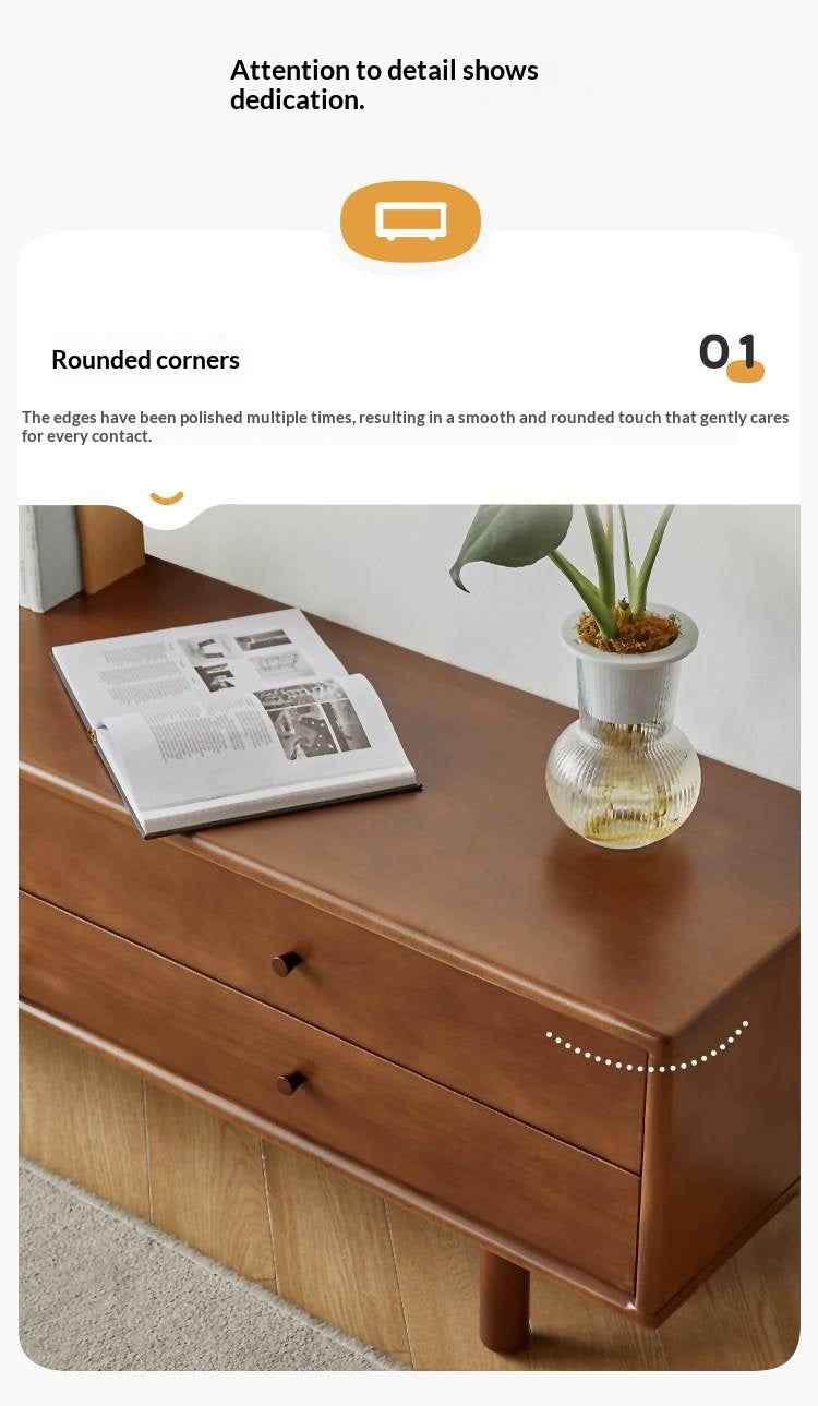 Beech Solid Wood Large TV Cabinet.