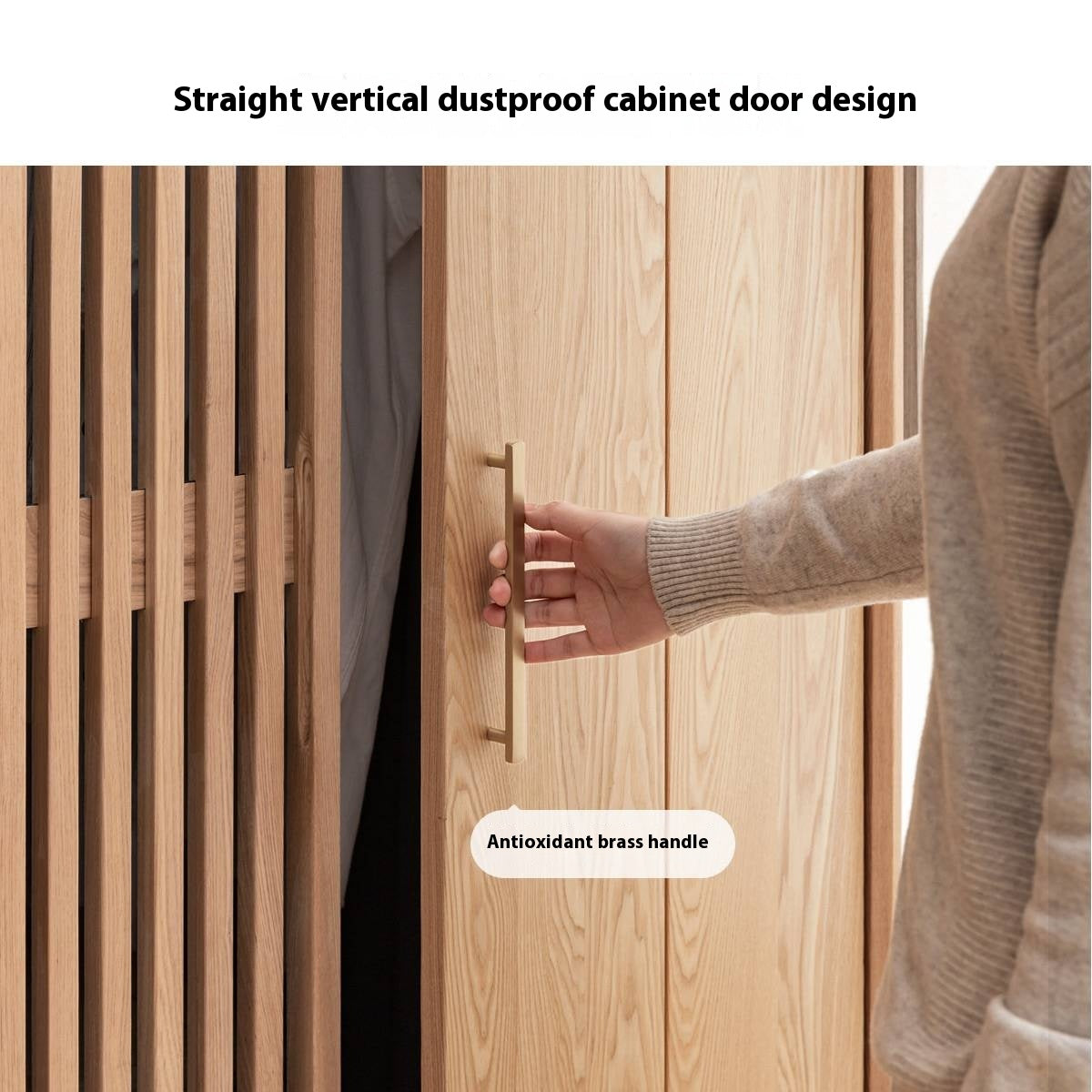 Ash Solid Wood Modern Wardrobe.