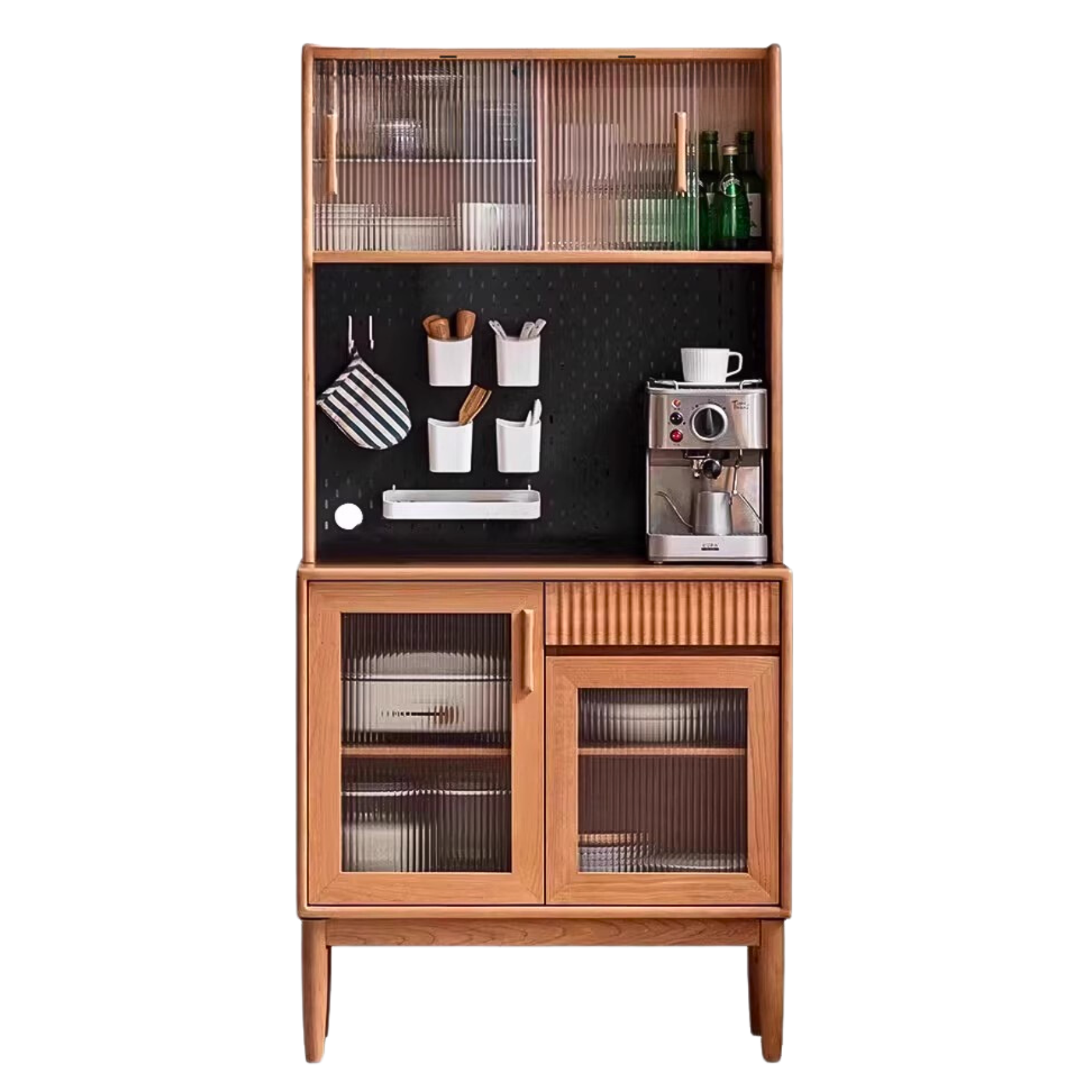Cherry, Oak, Black Walnut Solid Wood Retro Dining Sideboard