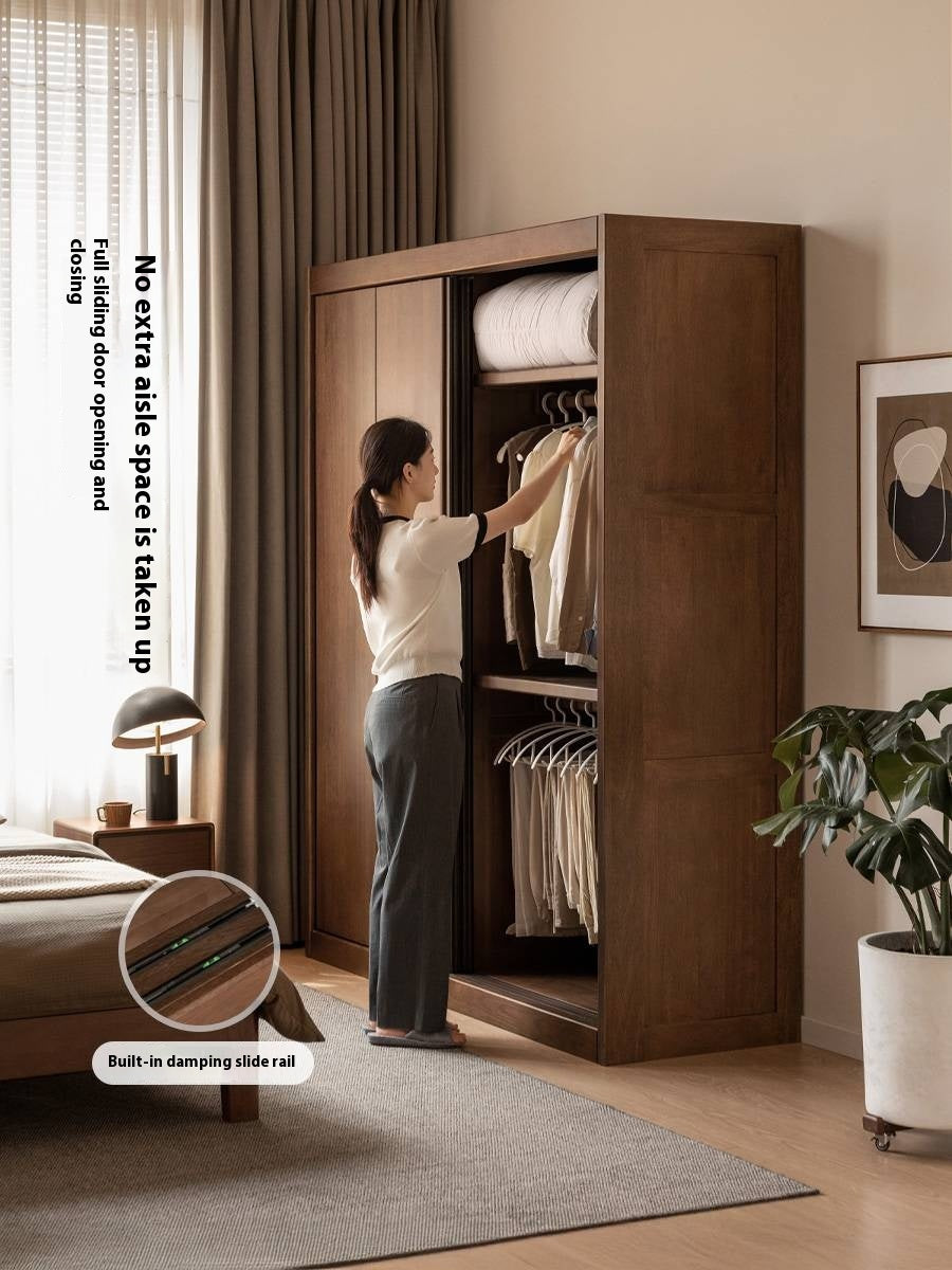 Golden Sandalwood Solid Wood Wardrobe
