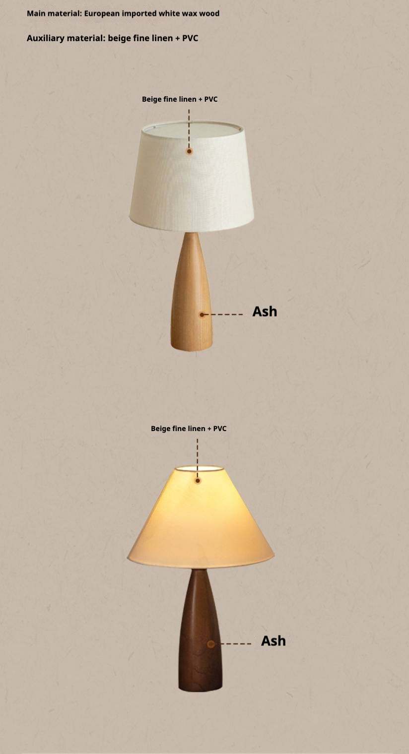 Ash Solid Wood Vintage Style Desk Lamp