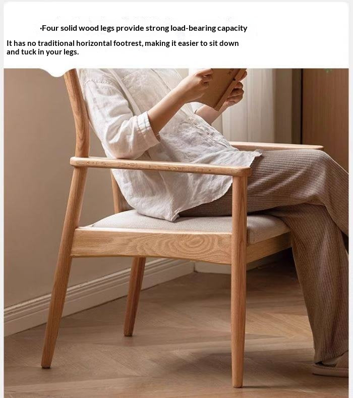 Oak Solid Wood Backrest Soft Chair