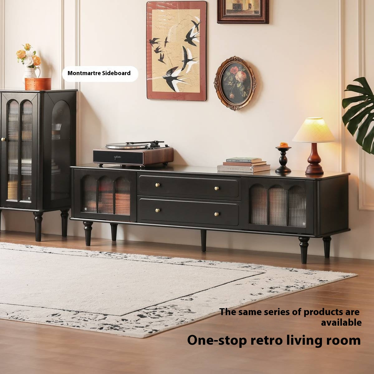 Solid RubberWood French Retro TV Stand