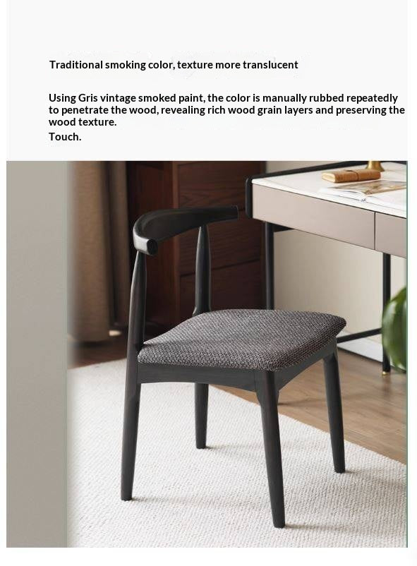 Set 4 pcs White Ash Solid Wood Horn Presidential Chair