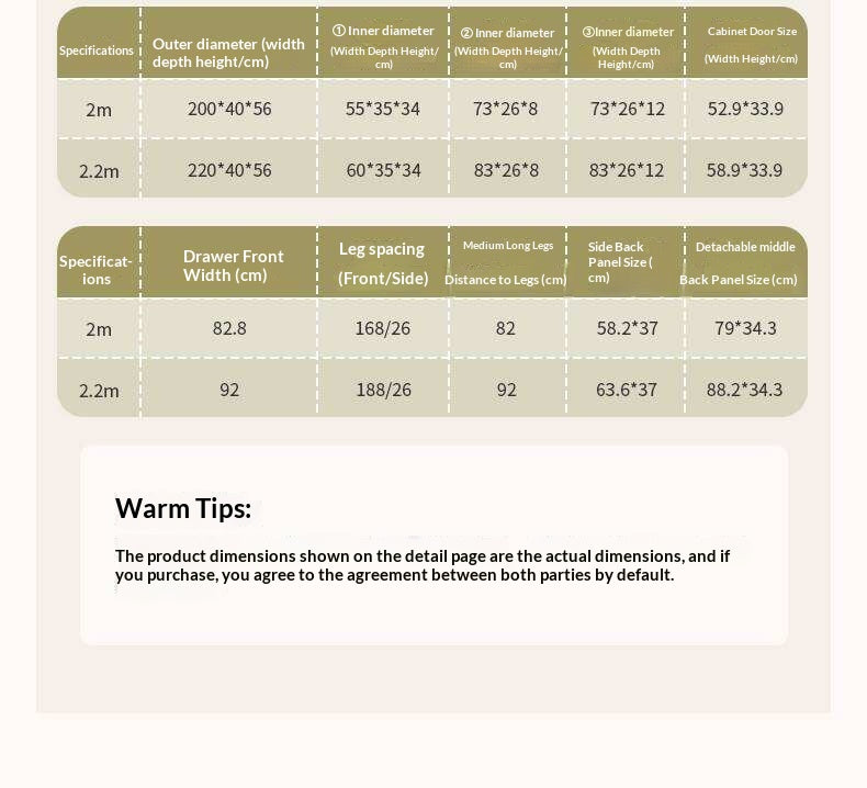 Solid Rubberwood TV Cabinet French Cream Style and Integrated Storage