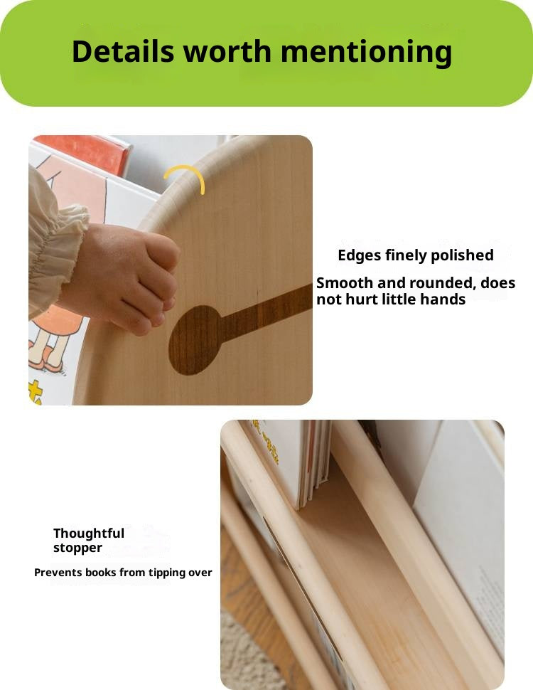 Poplar Solid Wood Movable Kids Cabinet