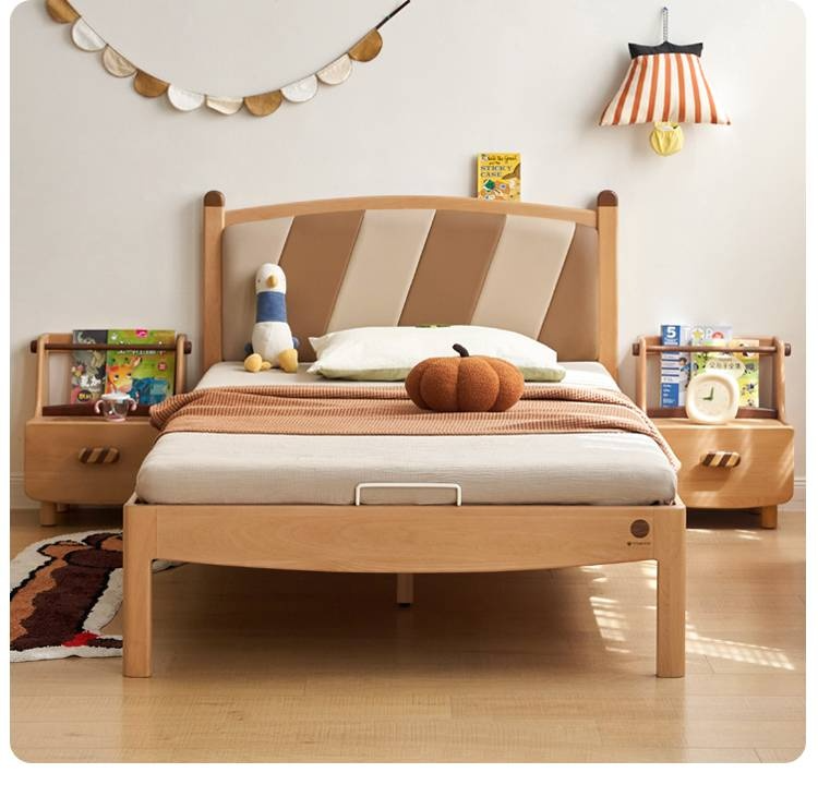 Beech Solid Wood Children's Modern Simple Single Bed