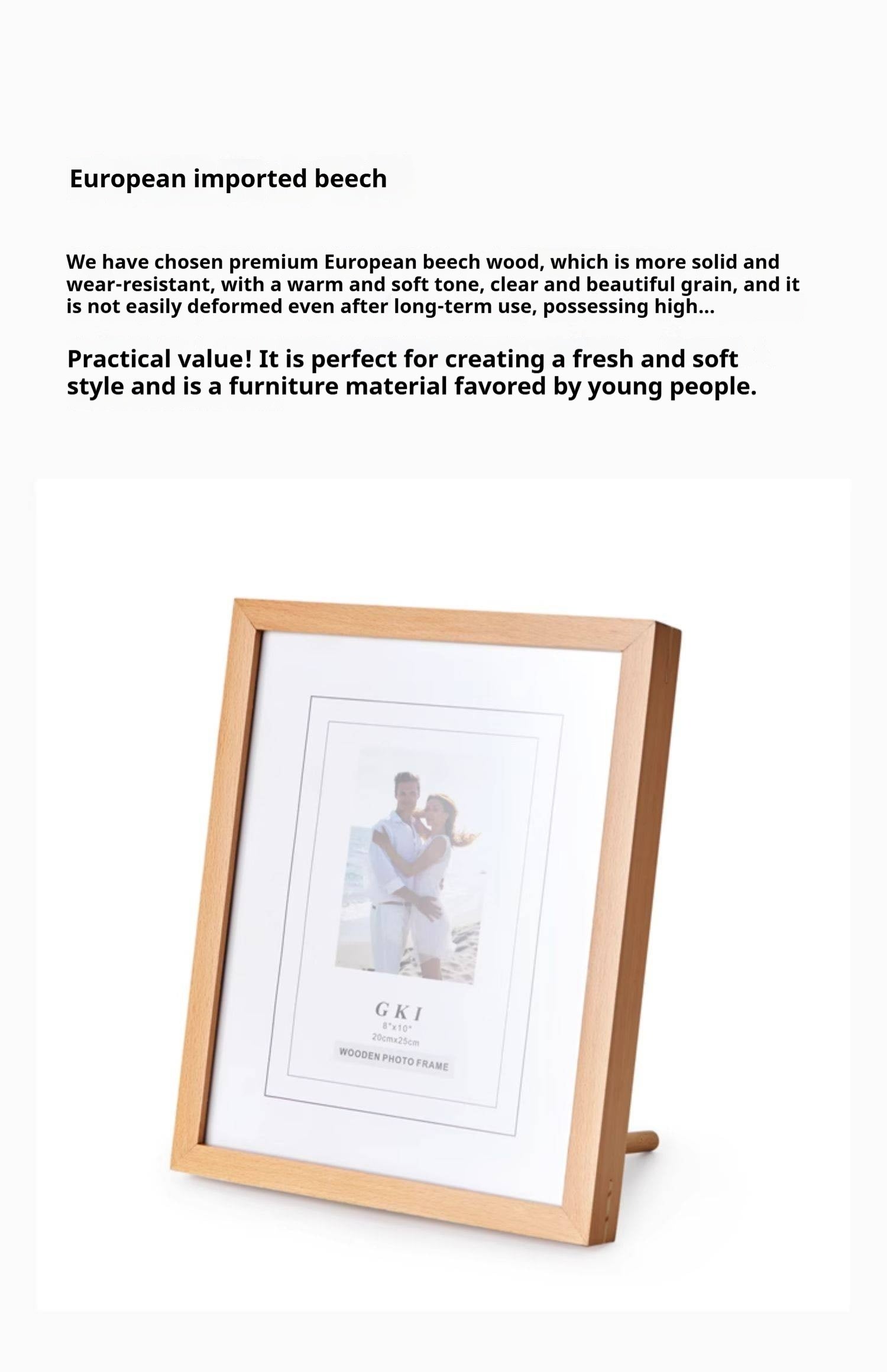 Beech, Black Walnut Solid Wood Nordic Freeze Frame Photo