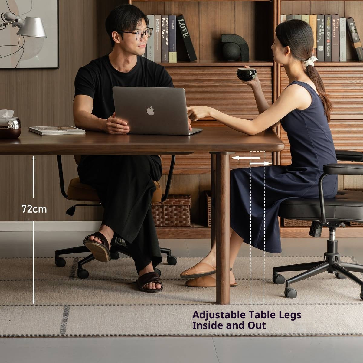 Black Walnut Solid Wood Modern Office Desk