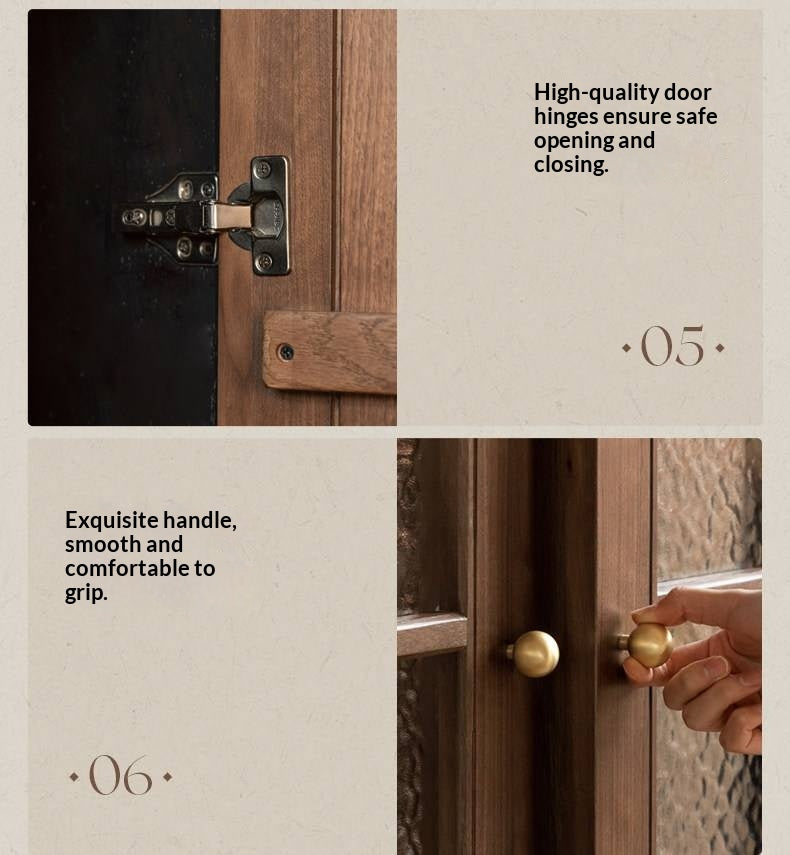 Black Walnut Solid Wood Wardrobe French Retro Style