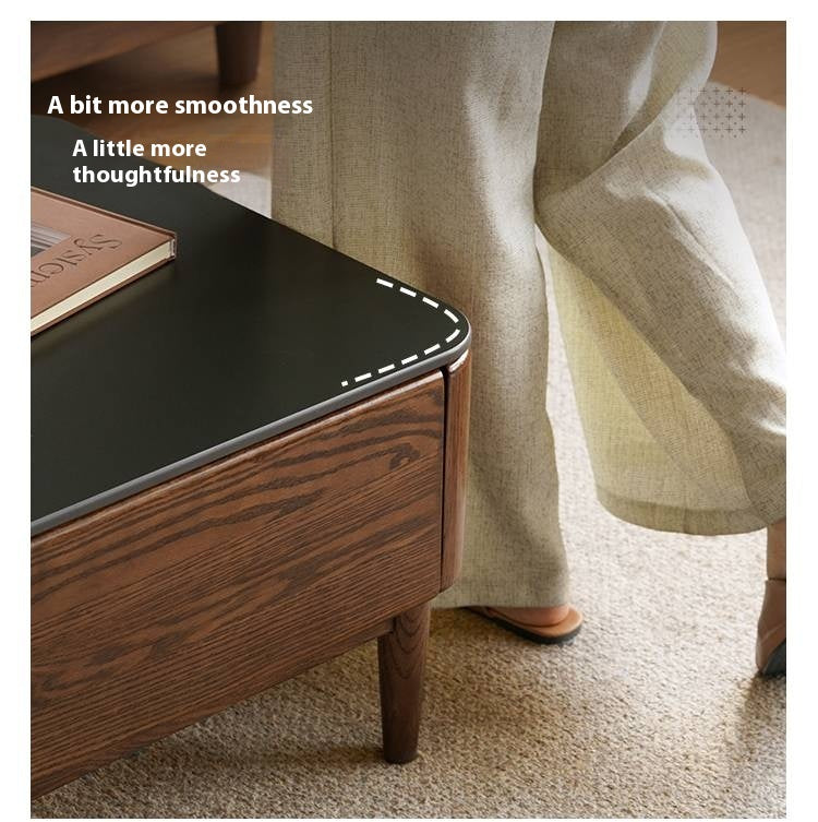 Oak Solid Wood Mobile Coffee Table