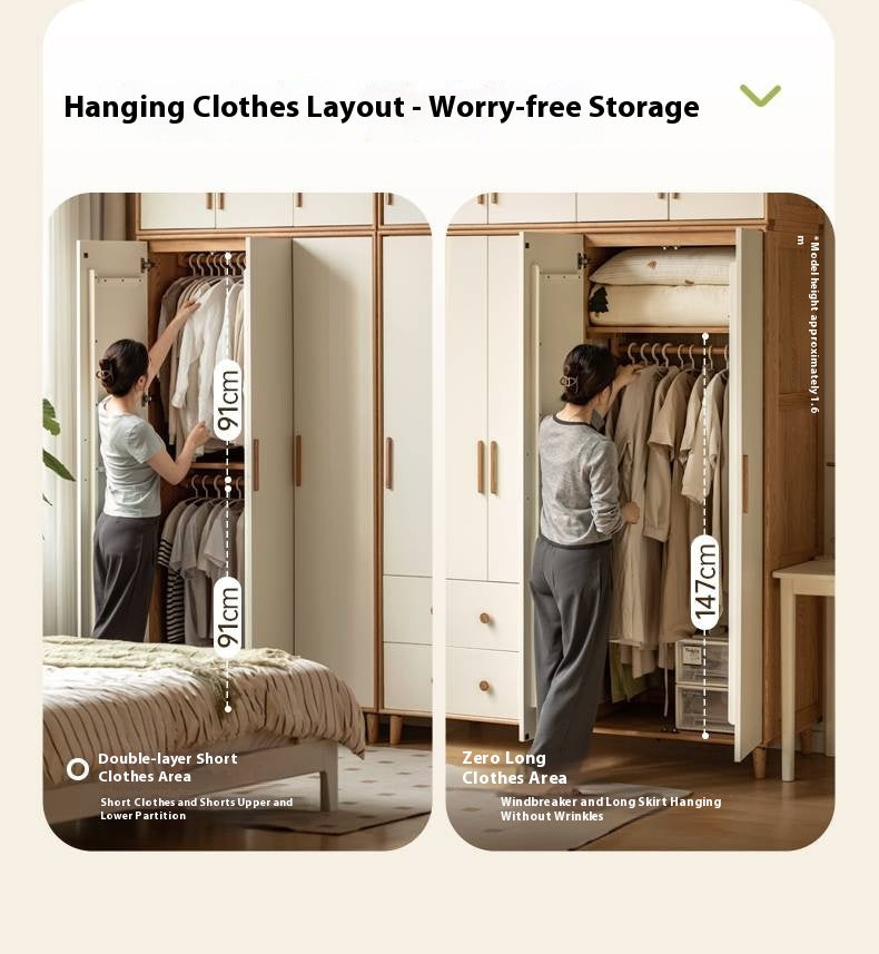 Oak Solid Wood Modern Wardrobe.