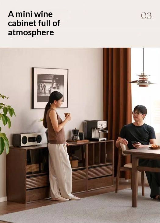 Golden Sandalwood Solid Wood Wall-Mounted Bookcase with Free Combination Grid Design