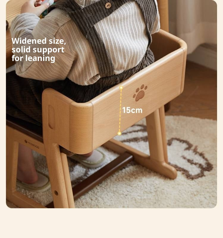 Beech Solid Wood Children's Multi-function Step Ladder Chair.
