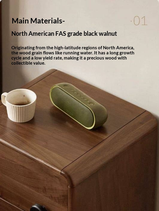 Black Walnut Solid Wood Italian Light Luxury Nightstands