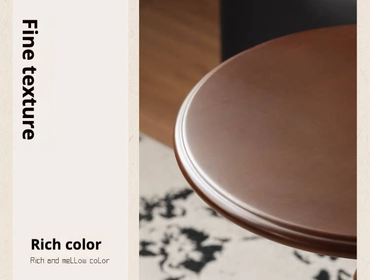 Black Walnut, Poplar, Solid Rubberwood American Retro Side Table.