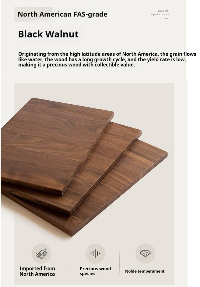 Black Walnut Solid Wood Bed — Italian Light Luxury Suspended Bed