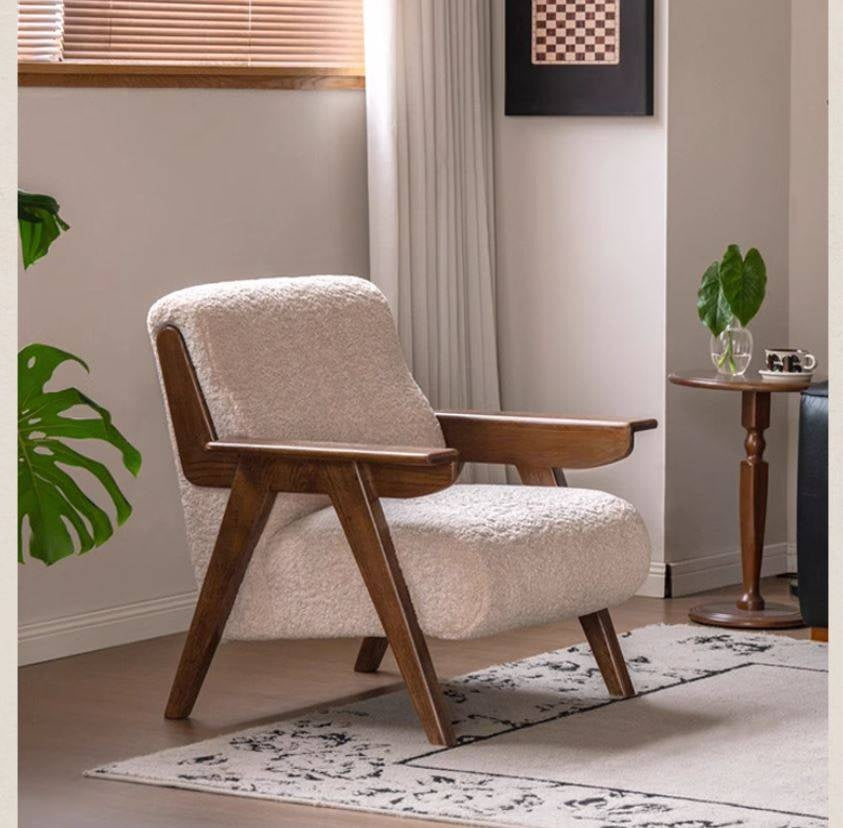 Oak Solid Wood Retro Armchair