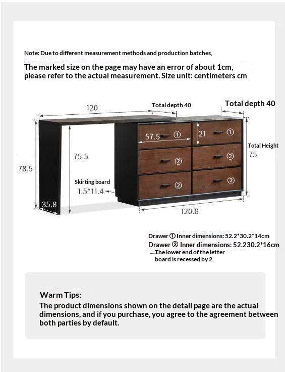 Solid RubberWood Extendable Vanity Desk and Dresser Combo, Italian Style