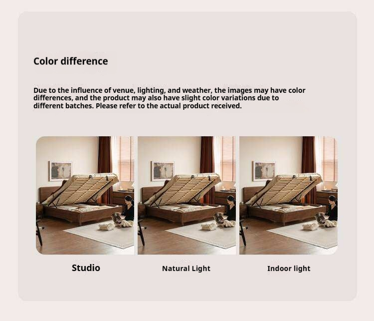 Black Walnut Solid Wood Italian Luxury Storage Bed