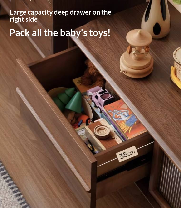 Black Walnut Solid Wood Modern TV Cabinet