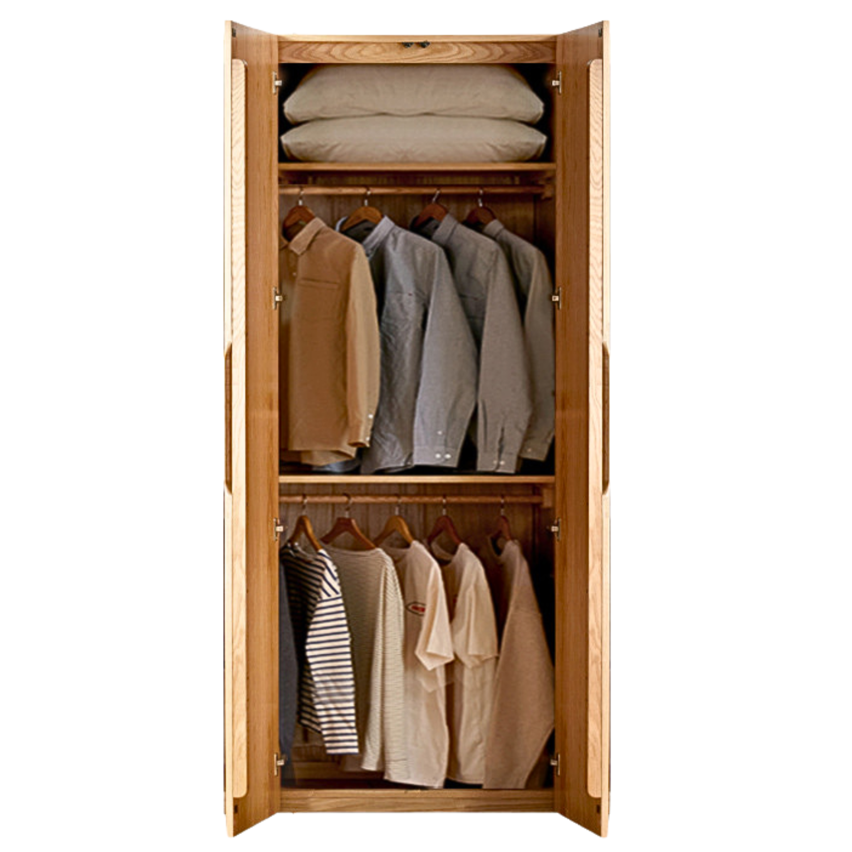 Oak Solid Wood Nordic Wardrobe.