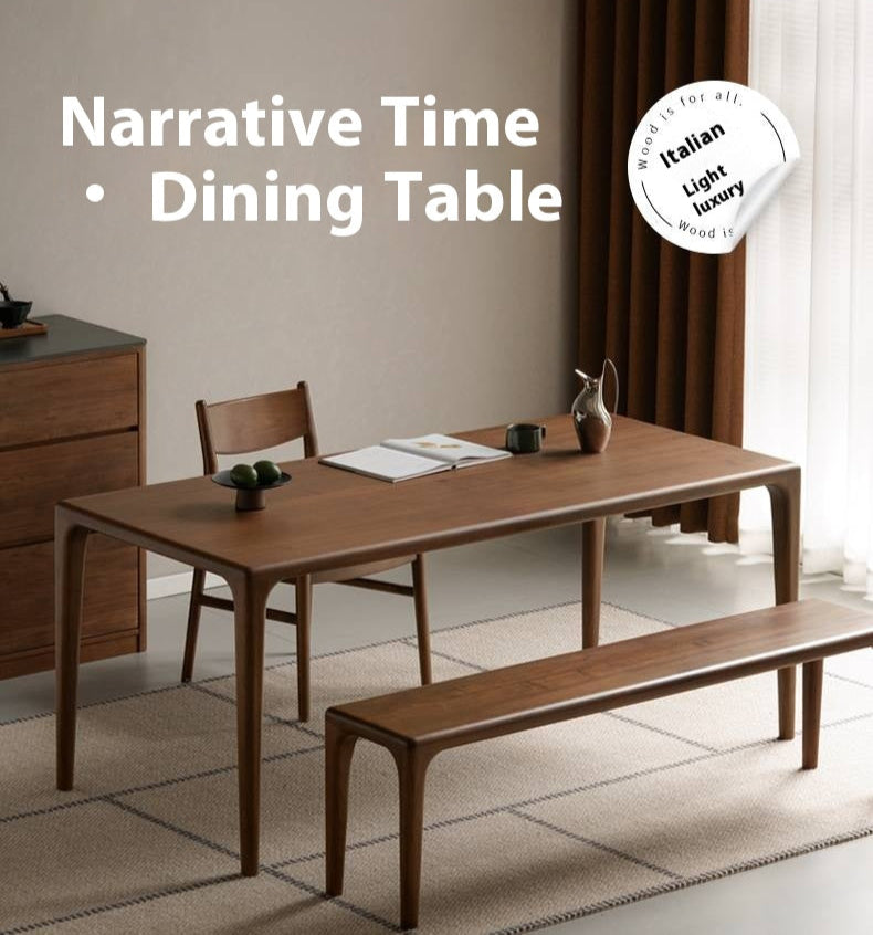 Black Walnut Solid Wood Rectangular Dining Table