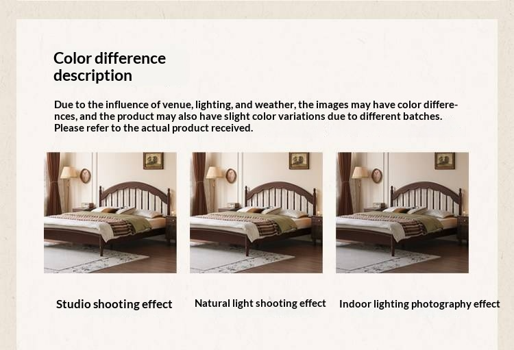 Poplar Solid Wood Bed — American Windsor Style with Retro Vertical Strip Design