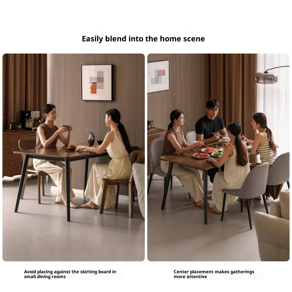 Black Walnut Solid Wood Italian Light Luxury Dining Table