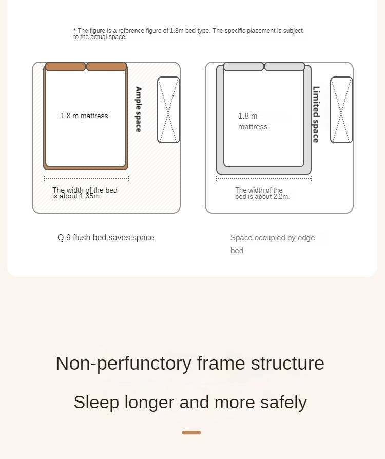 Genuine Leather, Ecological Cloud Leather Bed Cream Style Light Luxury
