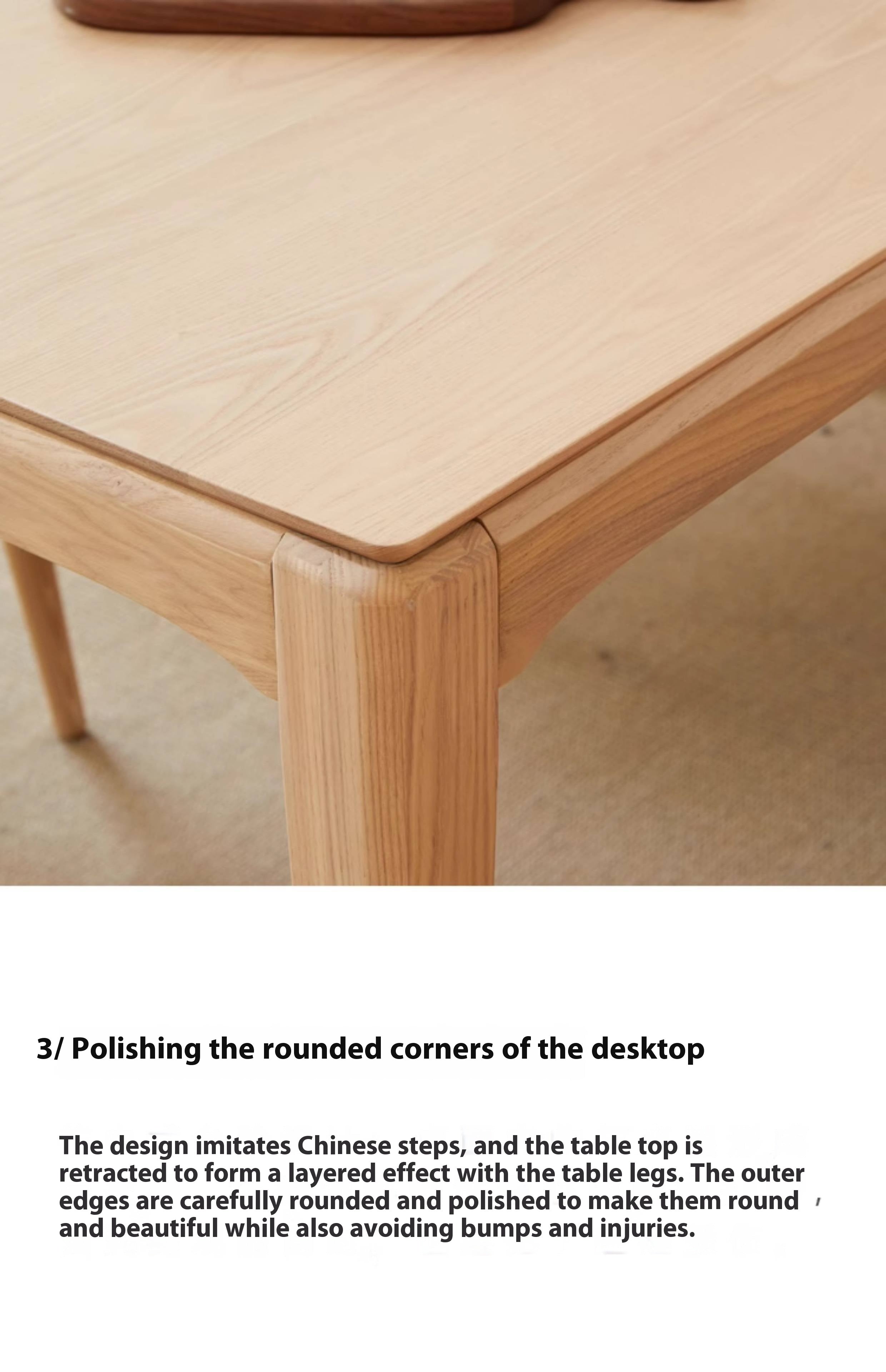Ash Solid Wood Rectangular Modern Dining Table