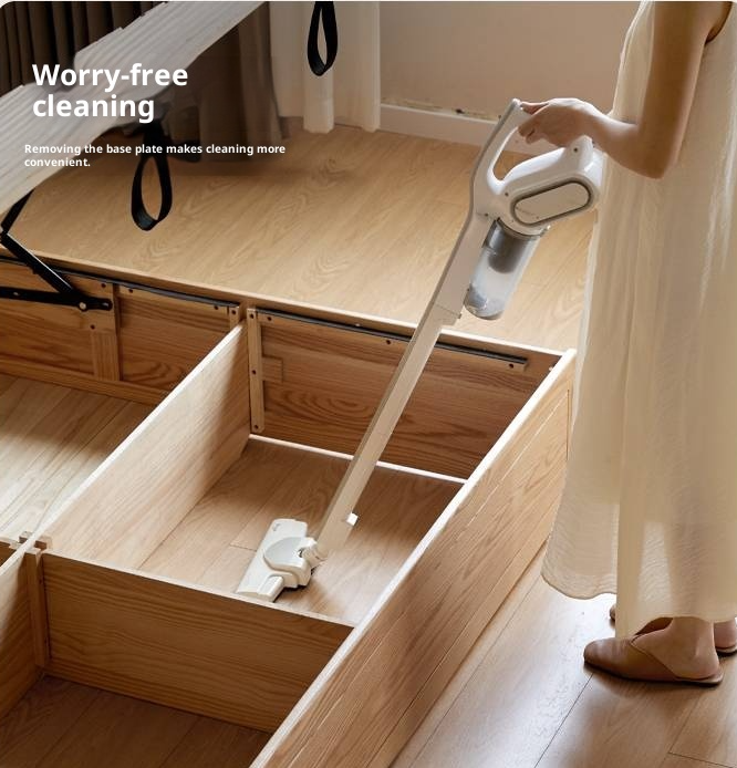 Oak Solid Wood Modern Minimalist Multifunctional with Light Box Bed