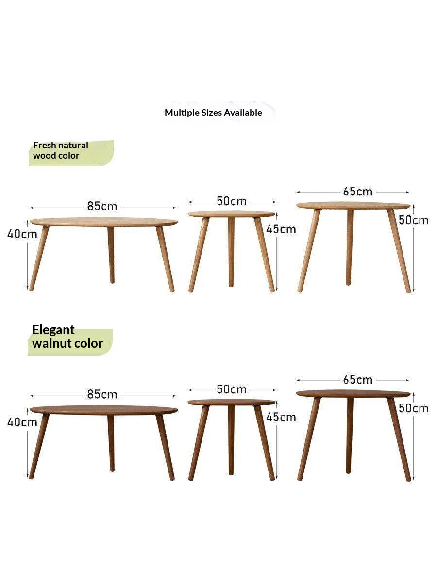 Rubberwood, Oak Solid Wood Walnut Color Side Table