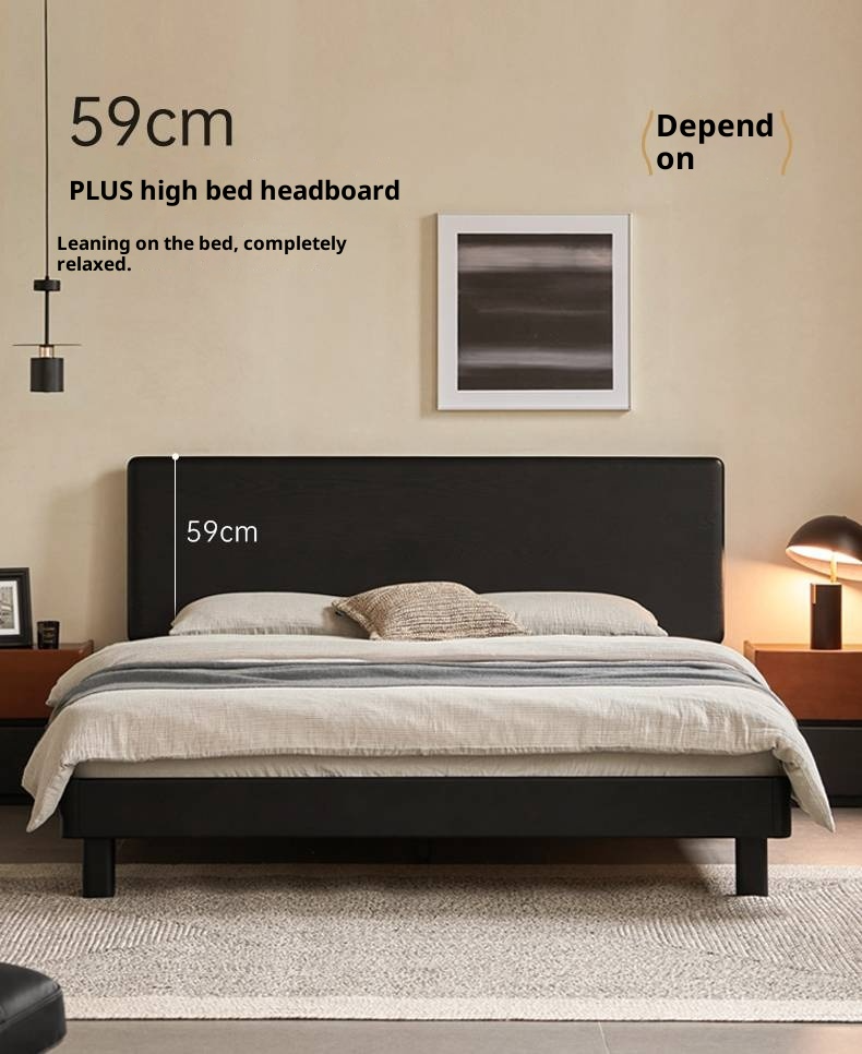 Ash Solid Wood Luminous Bed Modern Minimalist