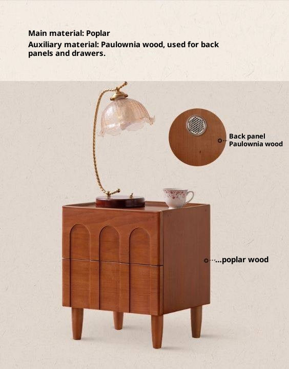 Poplar Solid Wood French Antique Style Nightstand