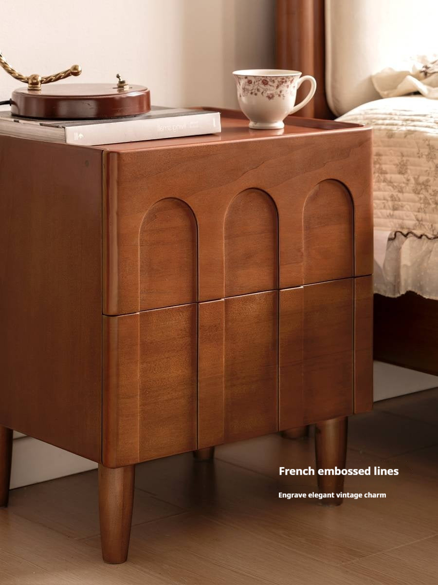 Poplar Solid Wood French Antique Style Nightstand