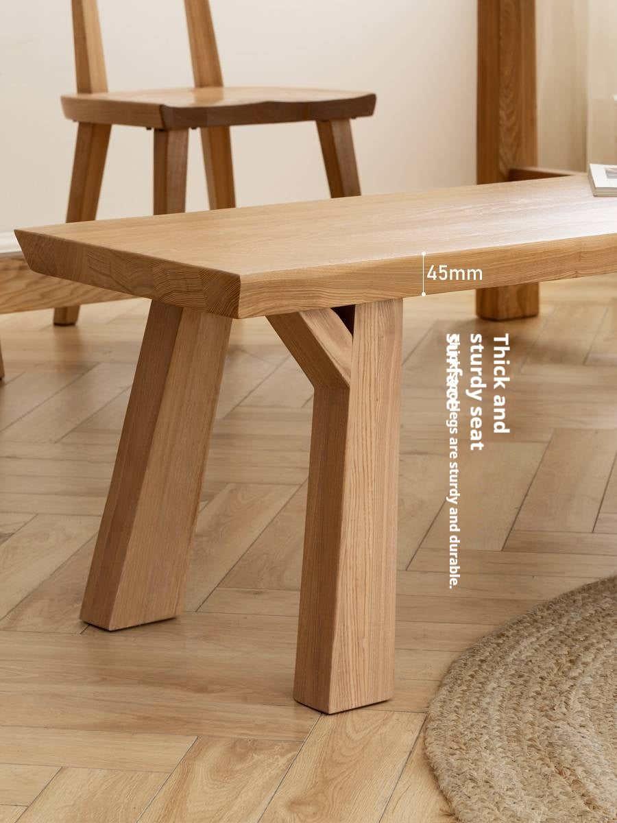 Ash Solid Wood Wabi Sabi Style Bench