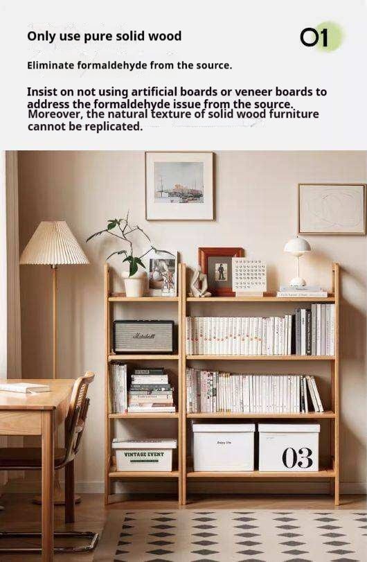 Oak Solid Wood Multi Layer Shelf, Bookshelves, Flower Racks