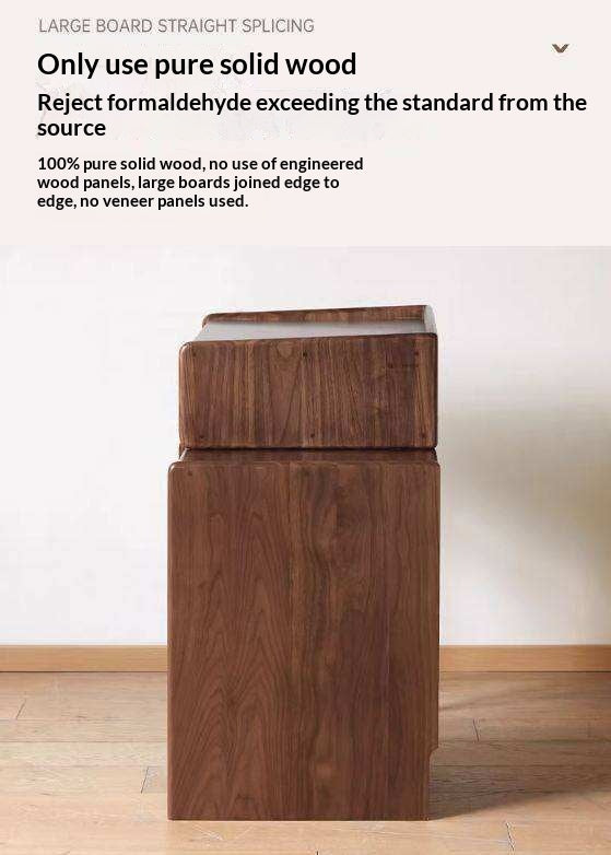 Black Walnut Solid Wood Vanity Table Cabinet Integrated.