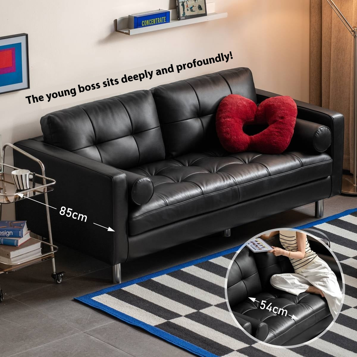 Genuine Leather Italian Luxury Sofa