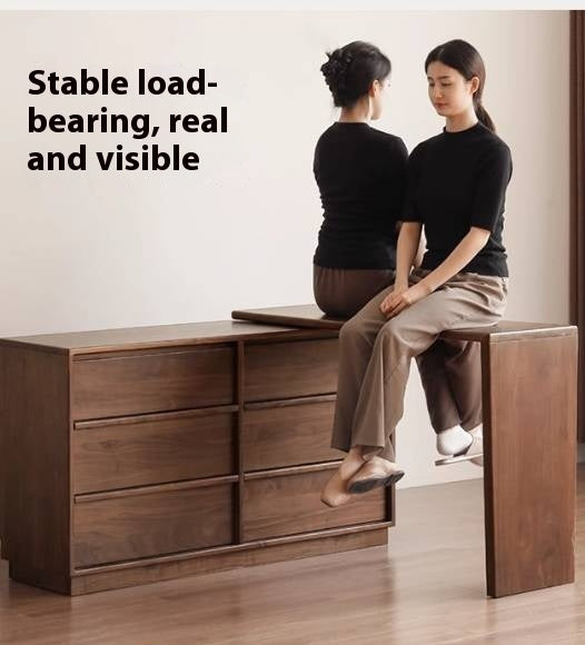 Black Walnut, Sandalwood Solid Wood Light Luxury Vanity Table.