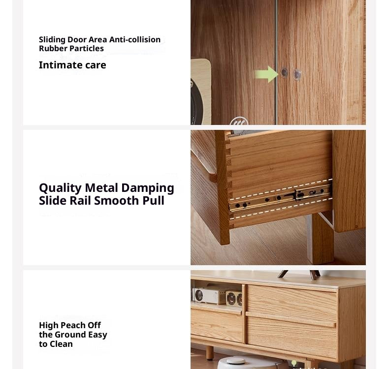 Oak Solid Wood Modern Minimalist TV Cabinet