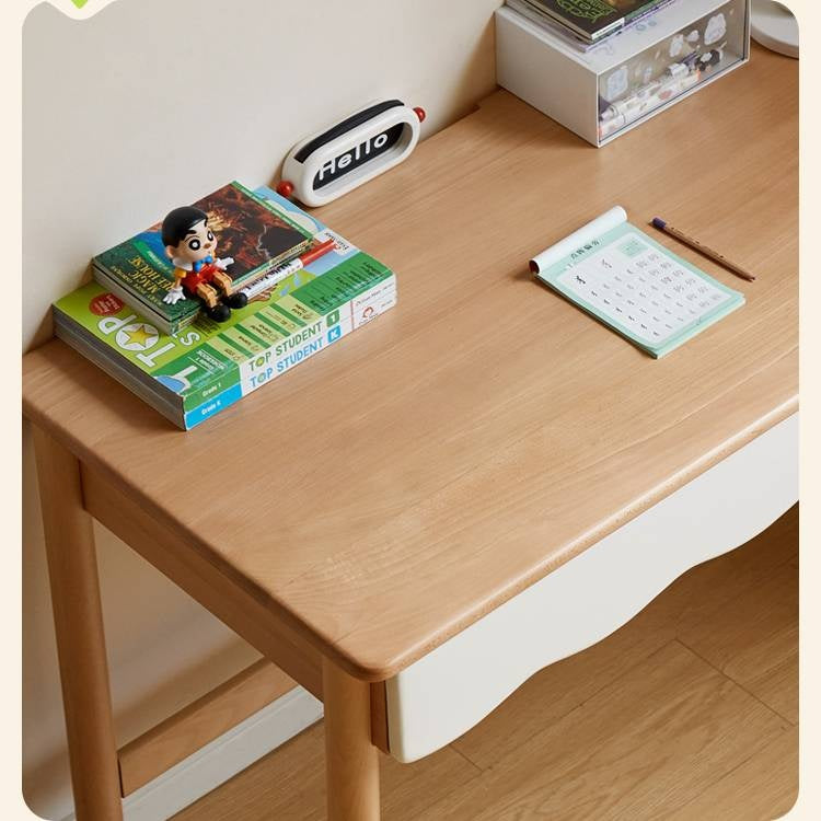 Beech Solid Wood Children's Desk Adjustable Writing Desk