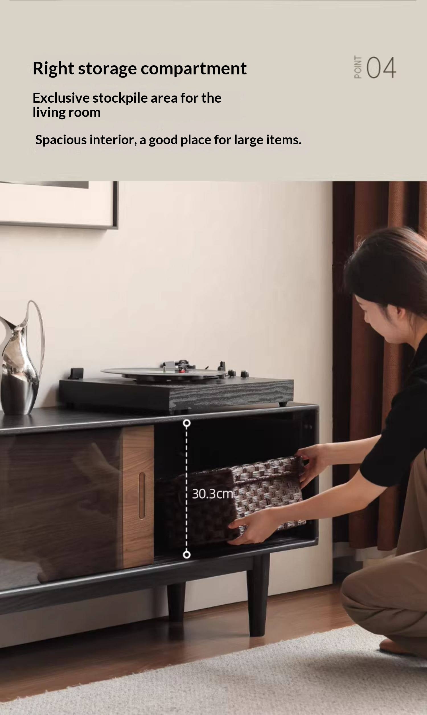 Oak Solid Wood Ancient Style Wood TV Stand